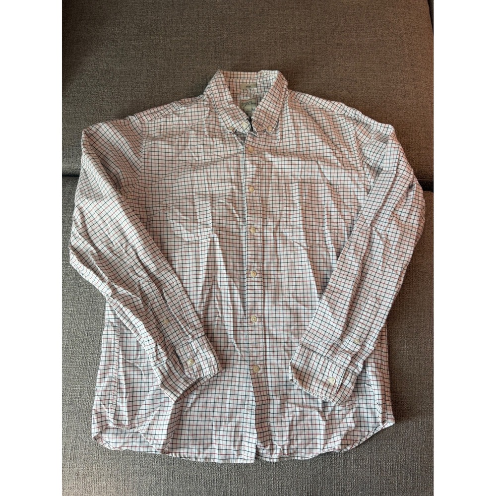 J. Crew Slim Fit American Pima Cotton Tattersall Check Button Down Shirt Mens L